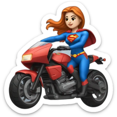 motorbike in superman dress and color sticker