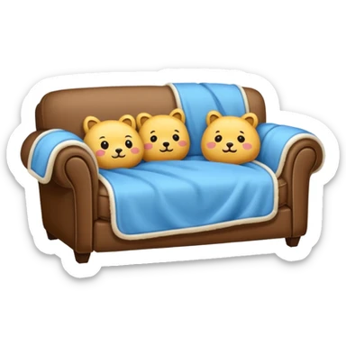 cozy blanket couch fort sticker