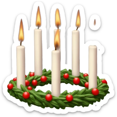 Advent wreath with candles one burning sticker