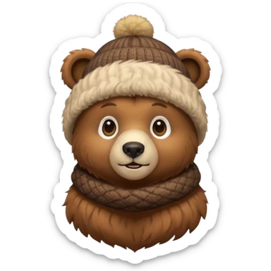 Bear with a beanie sticker