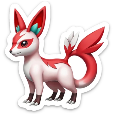 Meloetta-Guilmon-Zangoose-Pokémon-Fakémon-fusion-hybrid-creature sticker