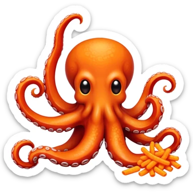 An octopus eating hot Cheetos sticker
