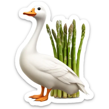 goose with long tall asparagus head sticker