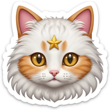 a cat with star on eyes sticker