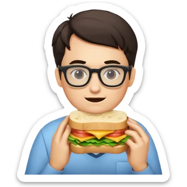 geek eating sandwicgh sticker