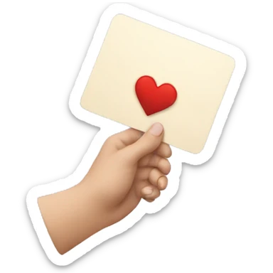 hand holding a card sticker