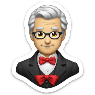 jenkins-a-gray-haired-skullet-butler-wearning-dinner-jacket-with-red-bow-tie-with-closed-eyes sticker