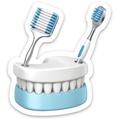 Denture teeth brush sticker