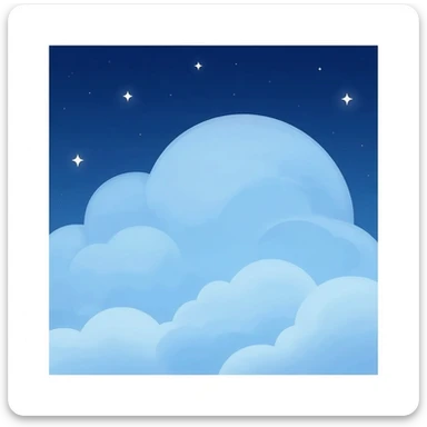 sleeping clouds with small stars behind sticker