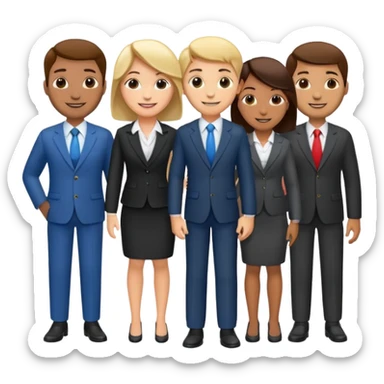 agency team, business team, diverse people sticker