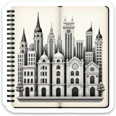 a pencil drawing in a notebook  sticker