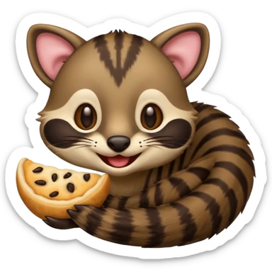 civet emoji with enjoying food sticker