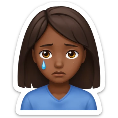 Niña triste morenita  sticker