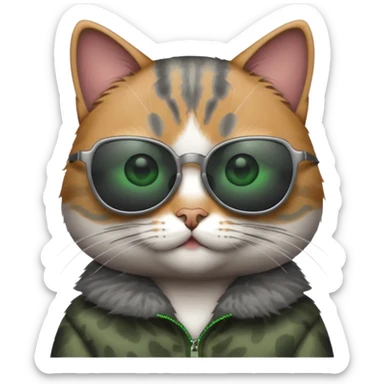 Cat wearing sunglasses sticker
