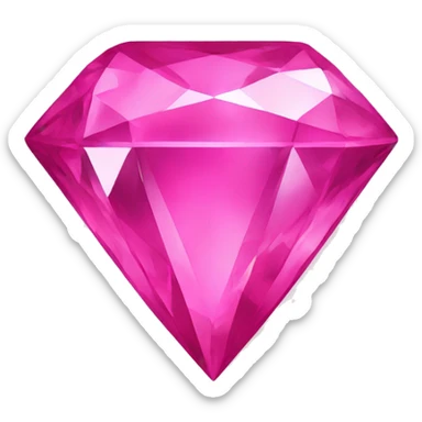 A jewel or gem emoji. Depicted in the shape of a classic diamond but in the bright pink color sticker