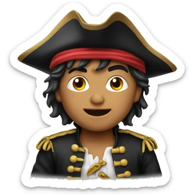 Niño disfrazado de pirata sticker