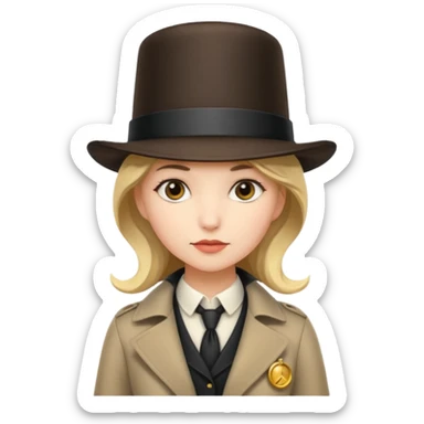  Girl Detective with a tophat sticker