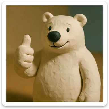 realistic polar bear giving a thumbs up sticker