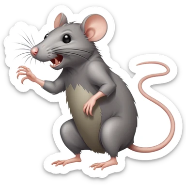 Ugly rat with a ten foot height, beating up cats sticker