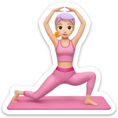 Chica haciendo pilates color rosa atuendo  sticker