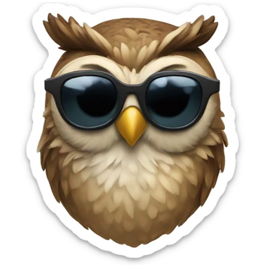 Just an owl head and wearing sunglasses sticker