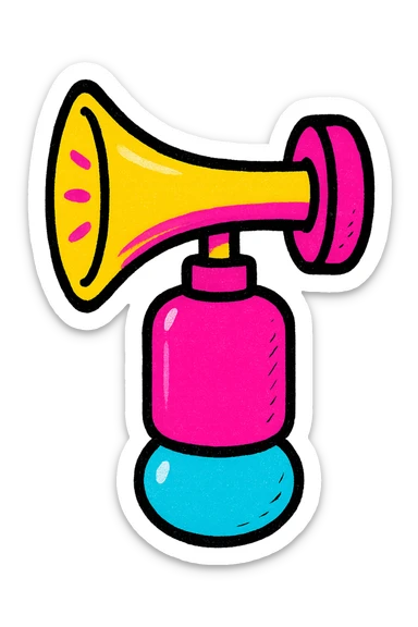 air horn, vibrant and clear, no text, suitable as an emoji sticker