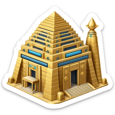 Annunaki gold ancient tech station lab bulding sticker
