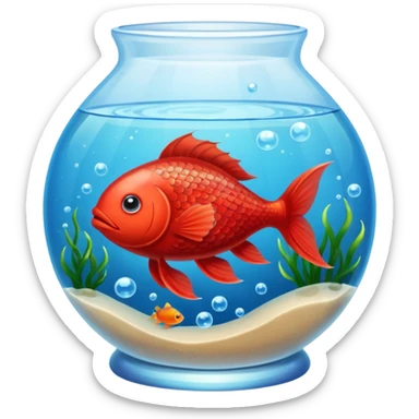 red fish in an aquarium  sticker
