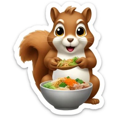 squirrel eating korean food sticker