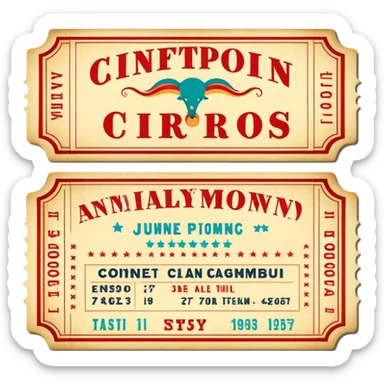 Vintage circus ticket sticker