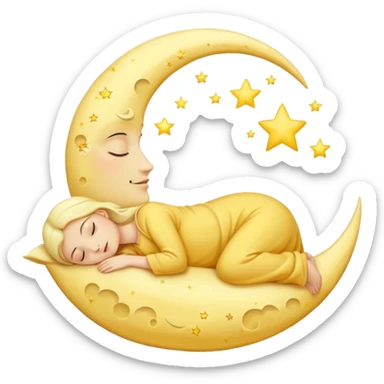 crescent moon sleeping sticker