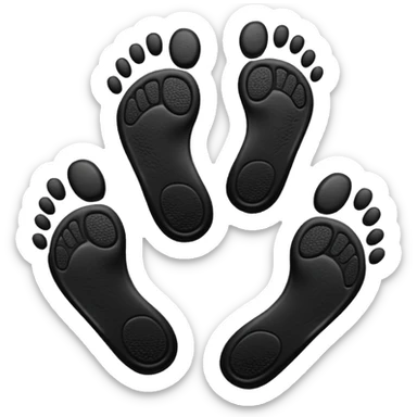 black footprints on white background sticker