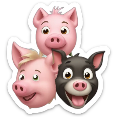 three little pigs and the big bad wolf sticker