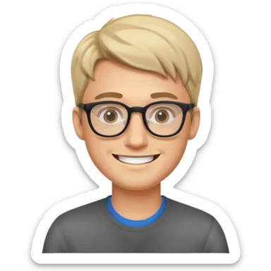 graphic designer male with glasses on sticker