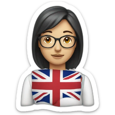 woman teacher with united kingdom flag sticker