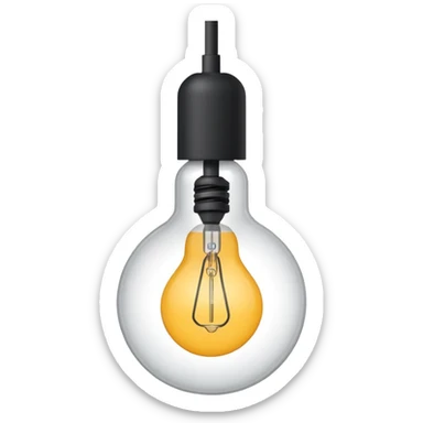 bombillo con colgante en el techo sticker