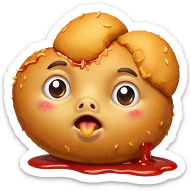 Crying chicken nuggets  sticker