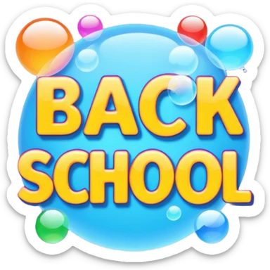 LOGO Back to School retro 1980 sticker