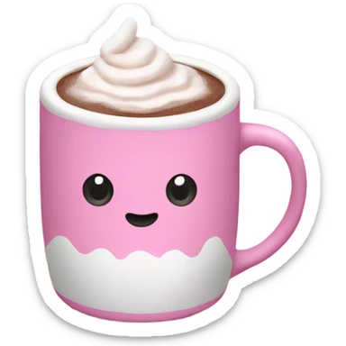 pink mug of hot cocoa sticker