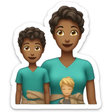 mother and son sticker