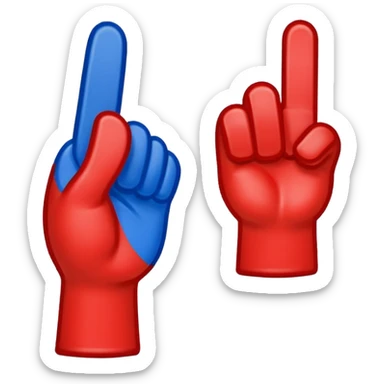 foam finger football blue (#00A3E0) and red (#F9423A) sticker