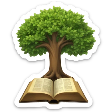 A tree rooted in an open Bible sticker