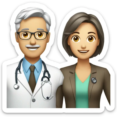a male doctor and a female nutritionist sticker