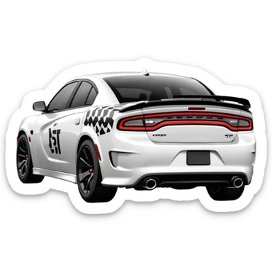 CHARGER DOSH HellCat SRT white and Pattern on the side of the logo HellCat sticker