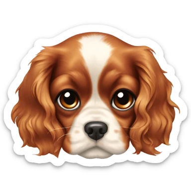 cavalier king charles spaniel puppy with a bow  sticker