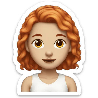 Female with white skin, brown eyes, red hair, nose piercing sticker