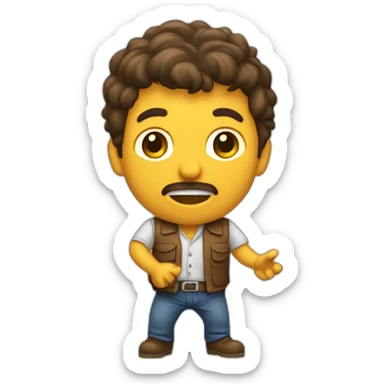 hombre castaño saltando sticker