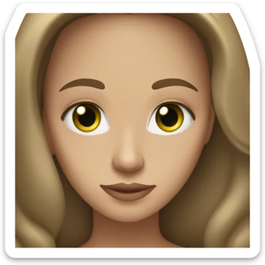 beautiful woman long brown hair green eyes beige skin sticker
