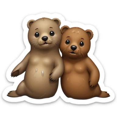 seal and brown bear sticker