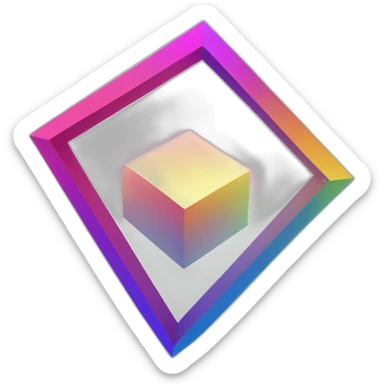 4d tesseract gradient logo hd sticker